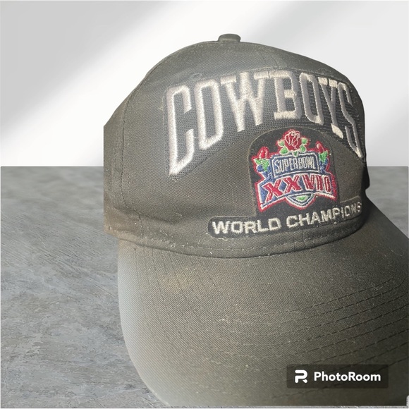 Vintage Dallas Cowboys Hat Cap New Era Snap Back Super Bowl XXVII Pro Black - Picture 3 of 5